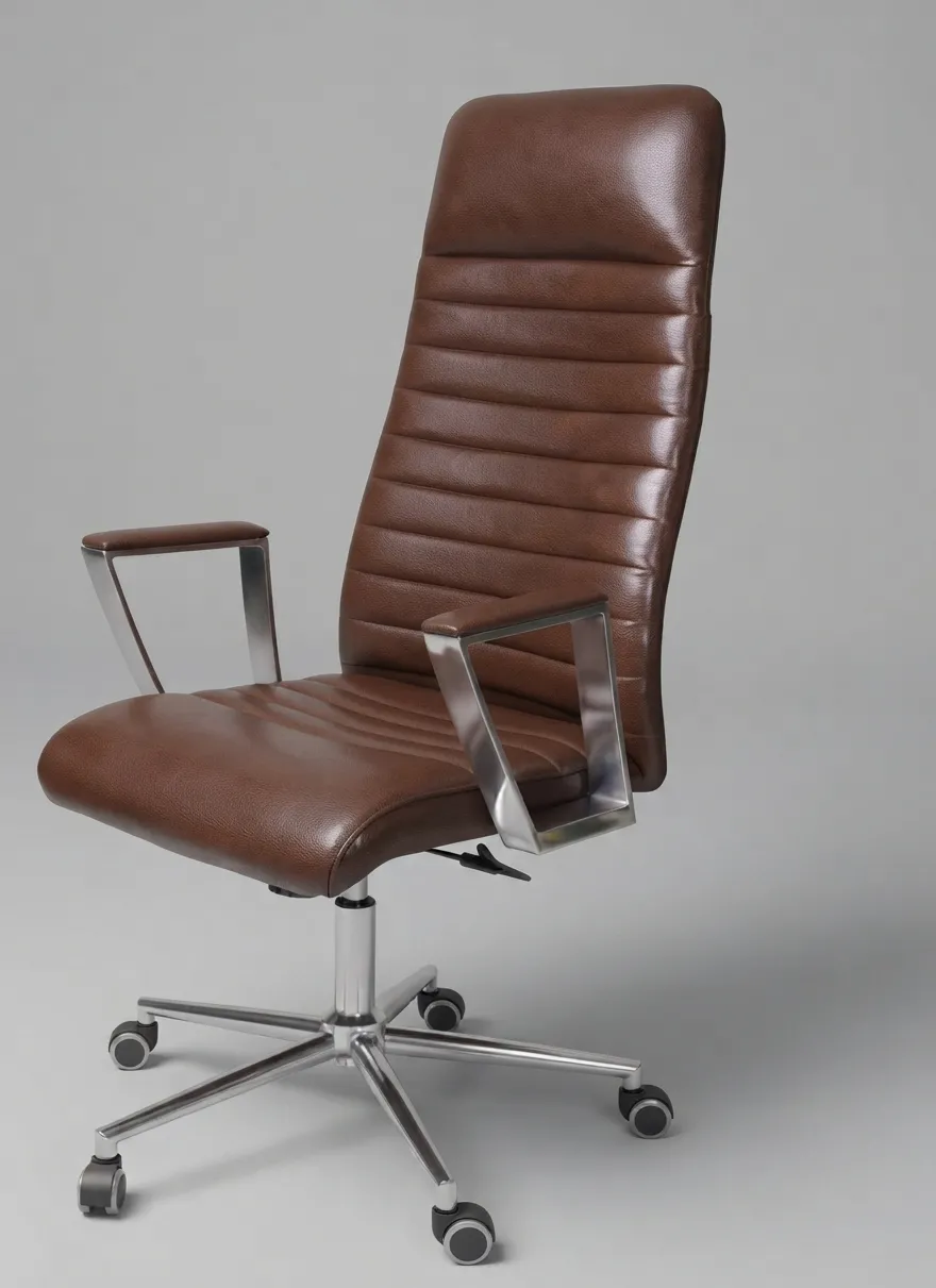High back leather chair